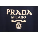 Prada 24ss Contrast Color Knitted Crew Neck Sweater