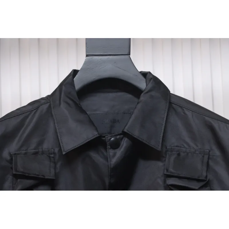 Prada 24SS Multi-Pocket Nylon Work Jacket Black