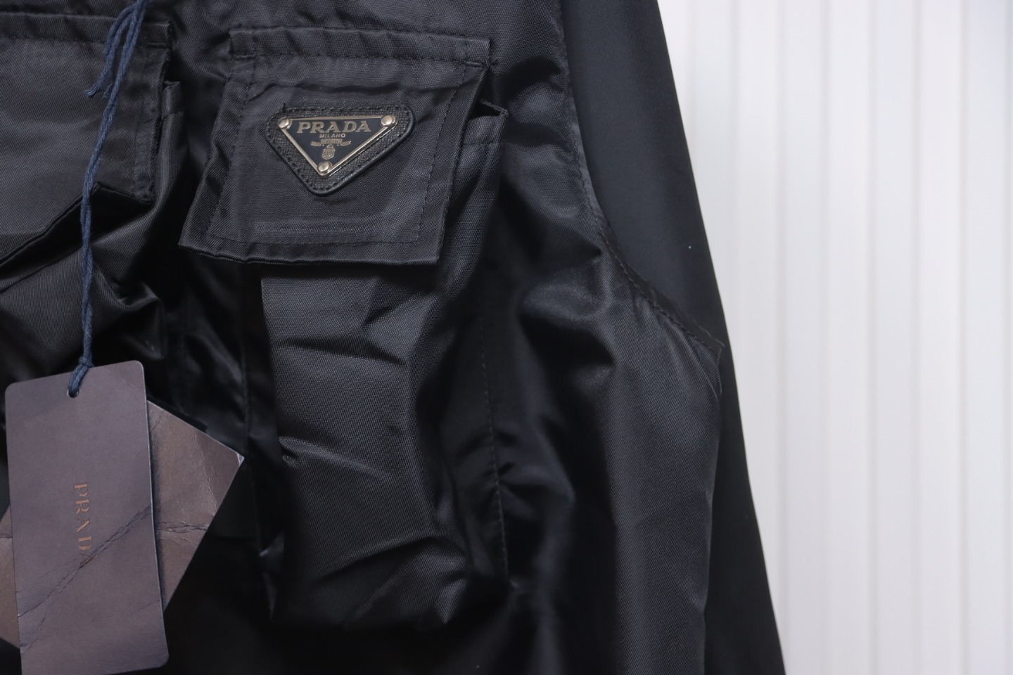 Prada 24SS Multi-Pocket Nylon Work Jacket Black