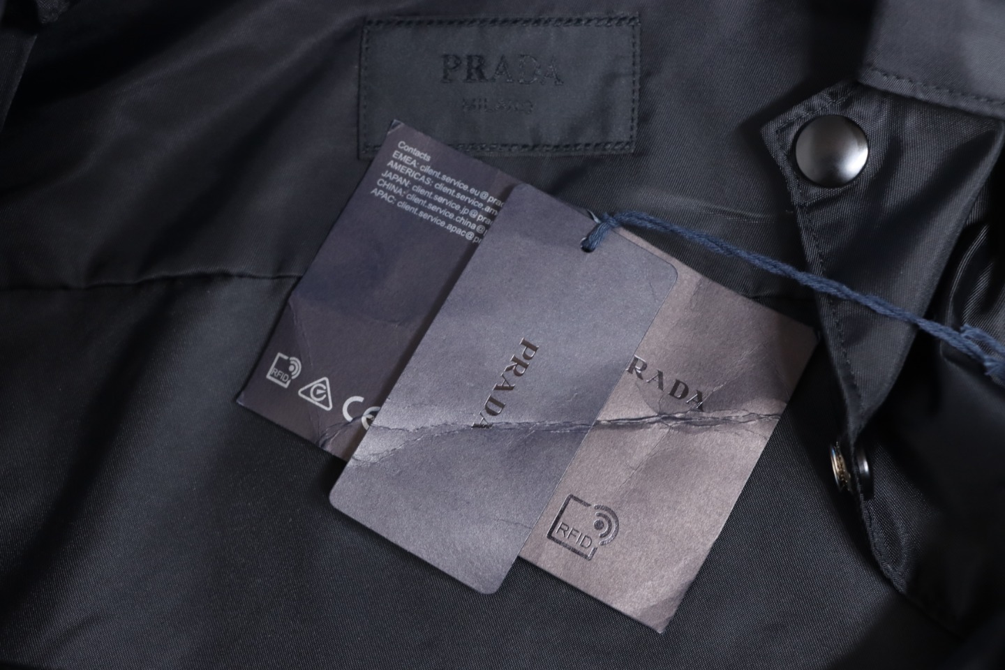 Prada 24SS Multi-Pocket Nylon Work Jacket Black