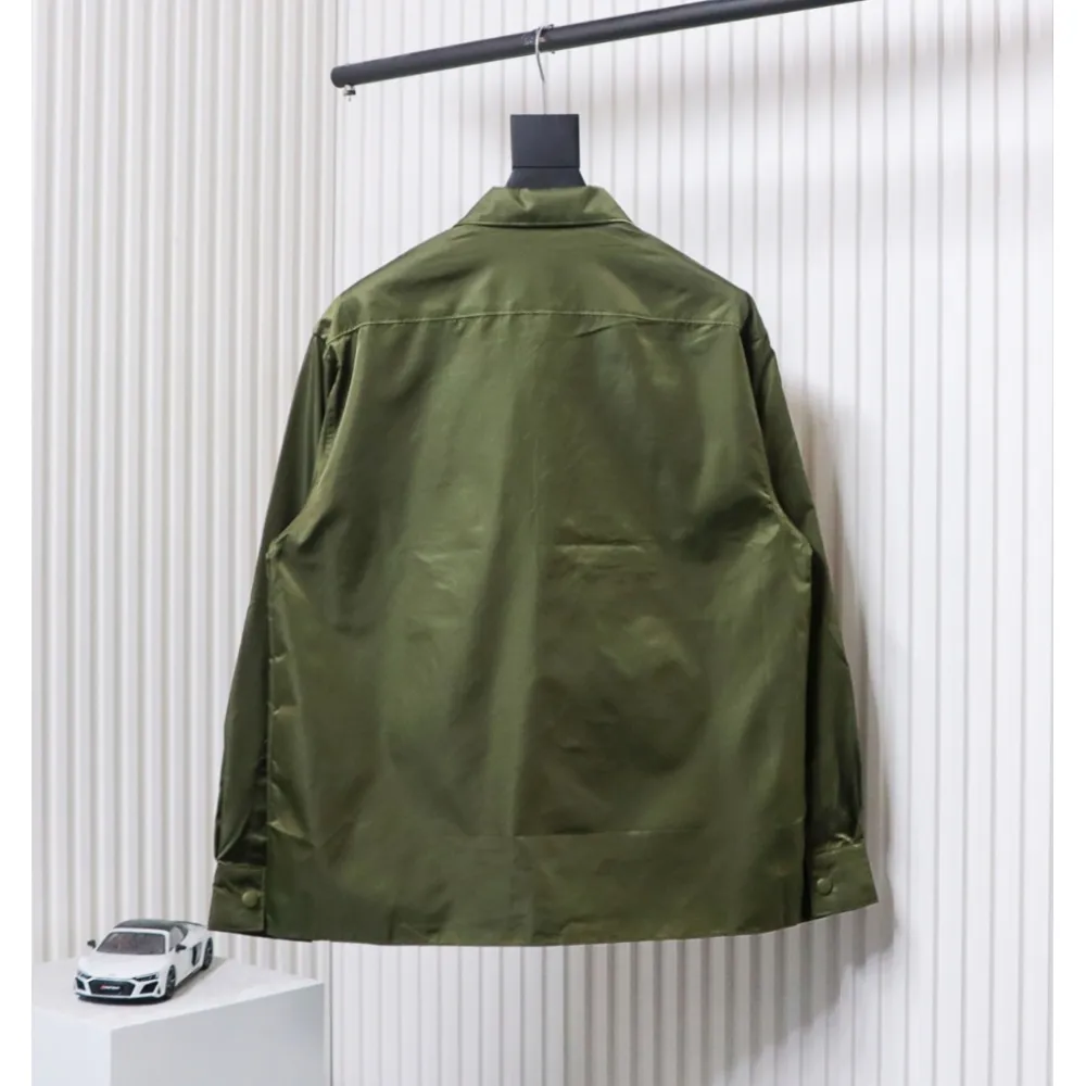Prada 24SS Multi-Pocket Nylon Work Jacket Green