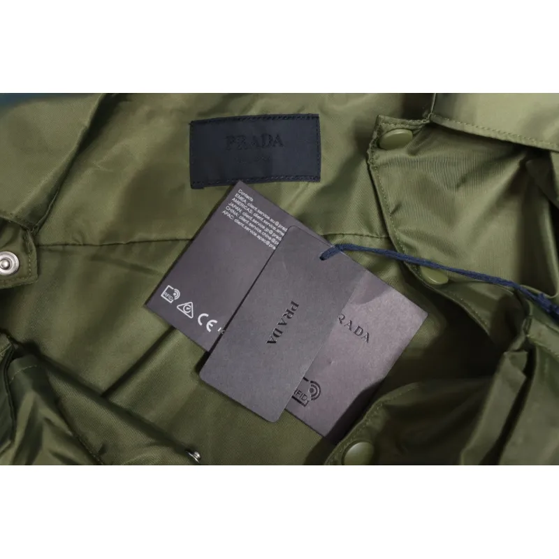 Prada 24SS Multi-Pocket Nylon Work Jacket Green