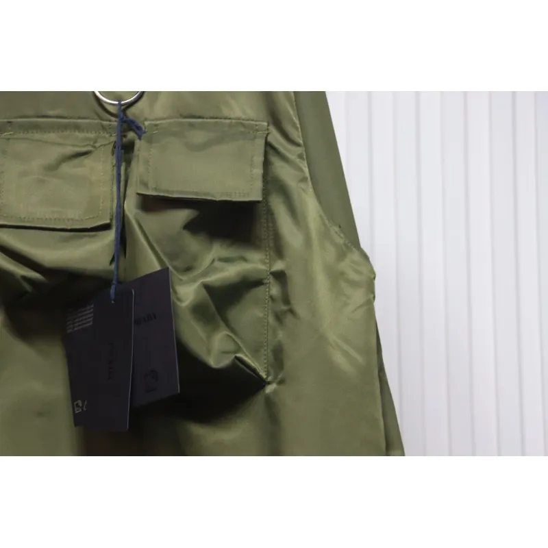 Prada 24SS Multi-Pocket Nylon Work Jacket Green