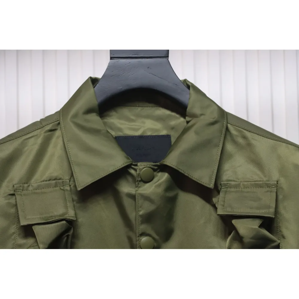 Prada 24SS Multi-Pocket Nylon Work Jacket Green
