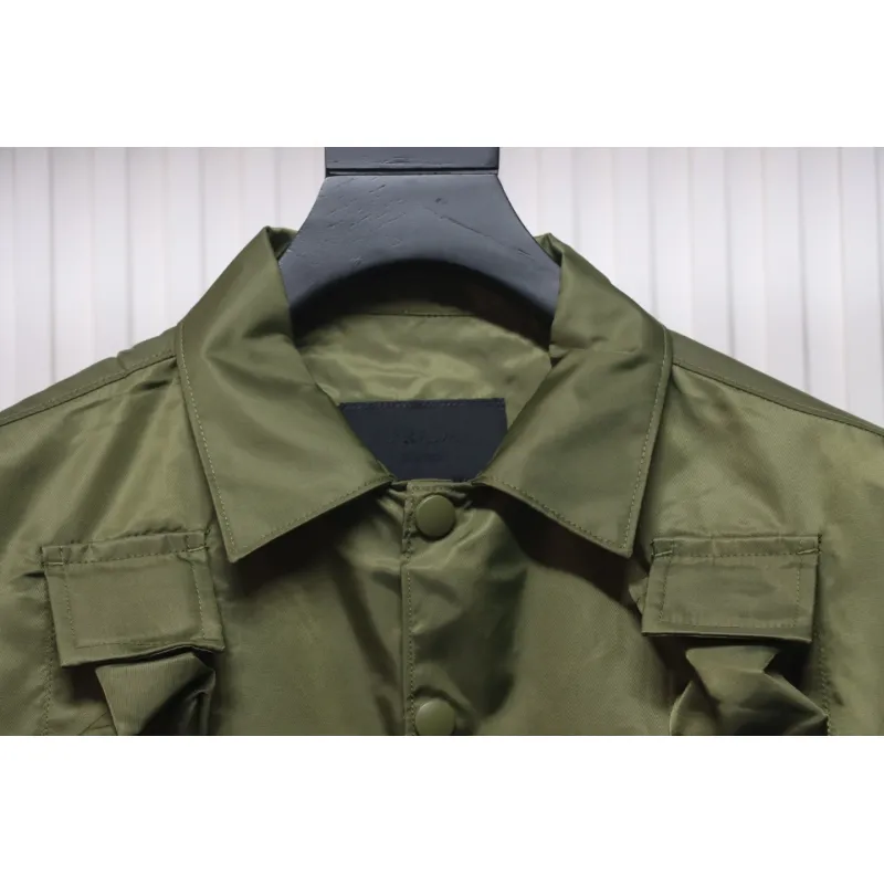 Prada 24SS Multi-Pocket Nylon Work Jacket Green