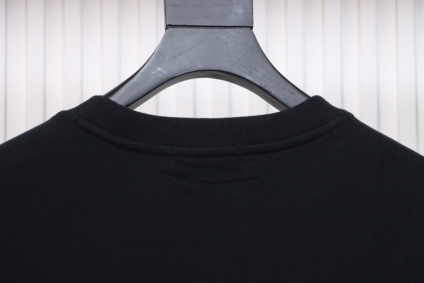 Prada 24SS Phantom Triangle Logo Printed Crew Neck Hoodie Black