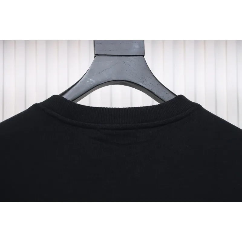 Prada 24SS Phantom Triangle Logo Printed Crew Neck Hoodie Black