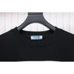 Prada 24SS Phantom Triangle Logo Printed Crew Neck Hoodie Black