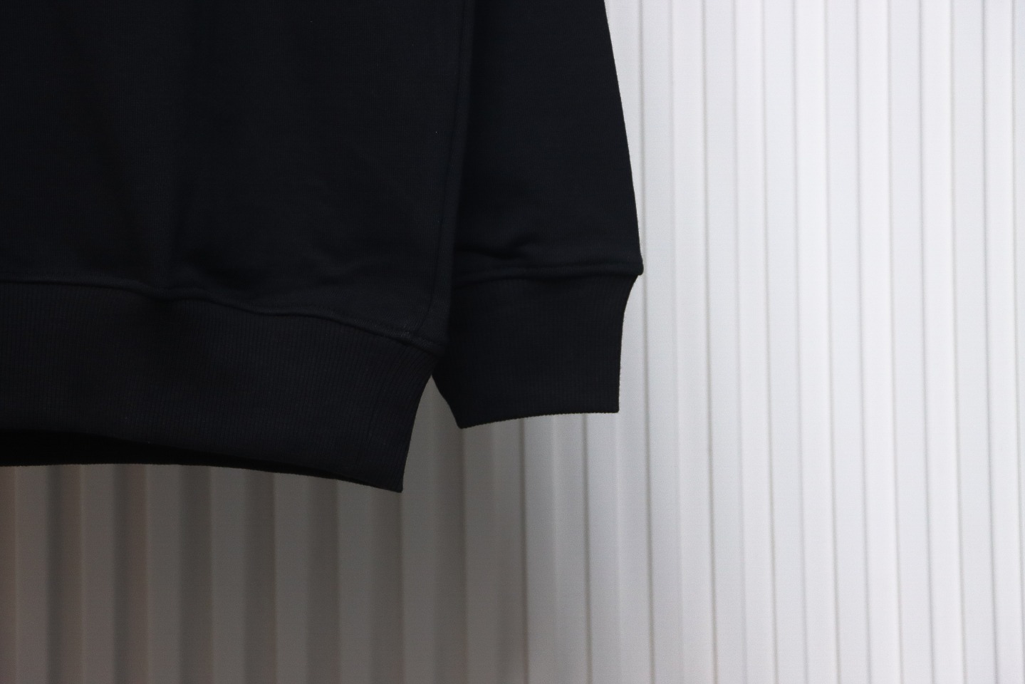 Prada 24SS Phantom Triangle Logo Printed Crew Neck Hoodie Black