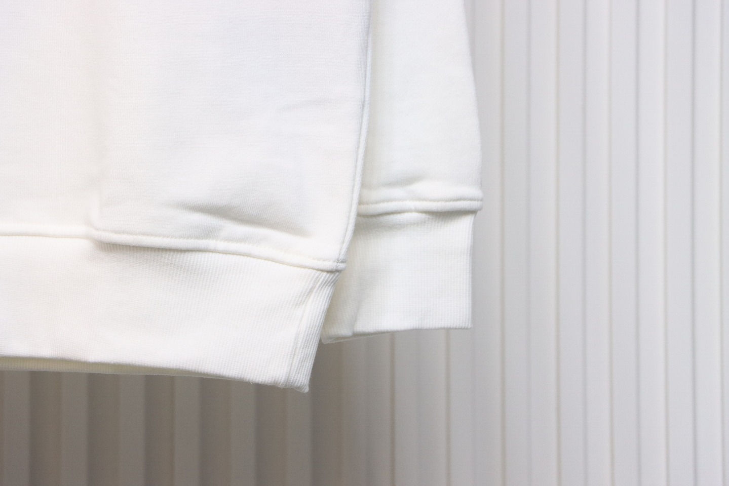 Prada 24SS Phantom Triangle Logo Printed Crew Neck Hoodie White