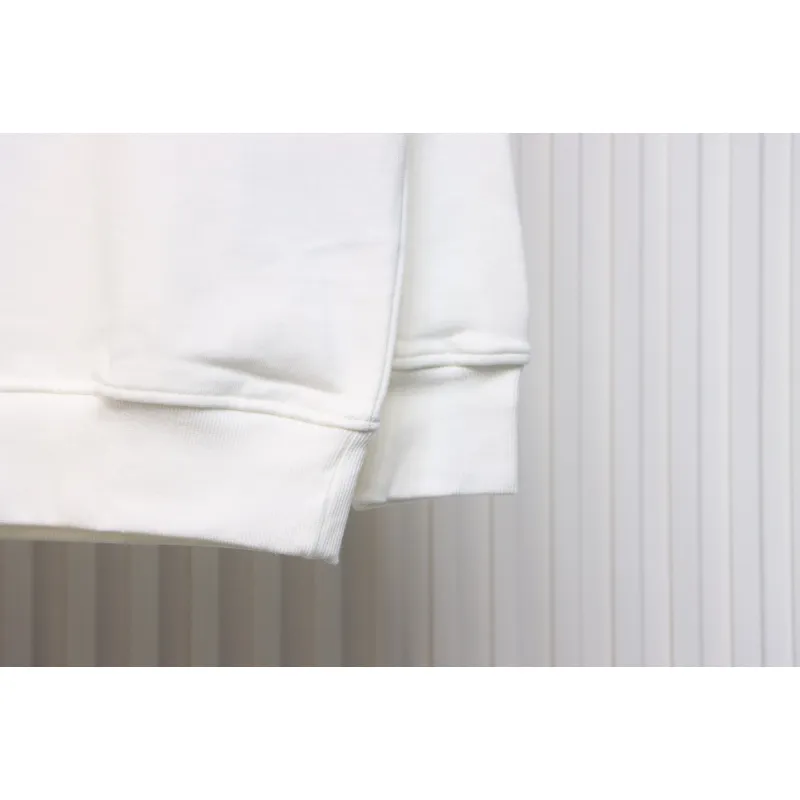 Prada 24SS Phantom Triangle Logo Printed Crew Neck Hoodie White