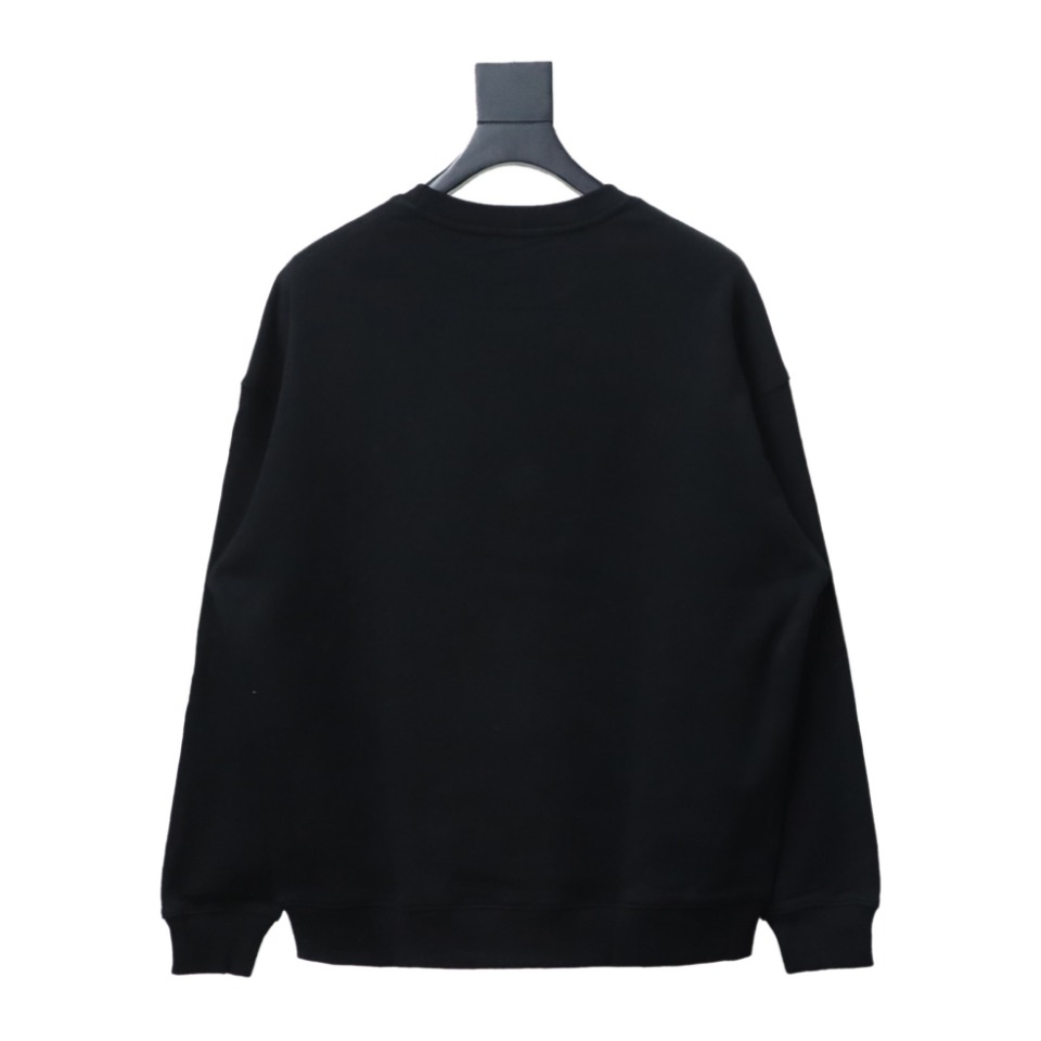 Prada 24ss Round Neck Hoodie With Triangle Logo Black