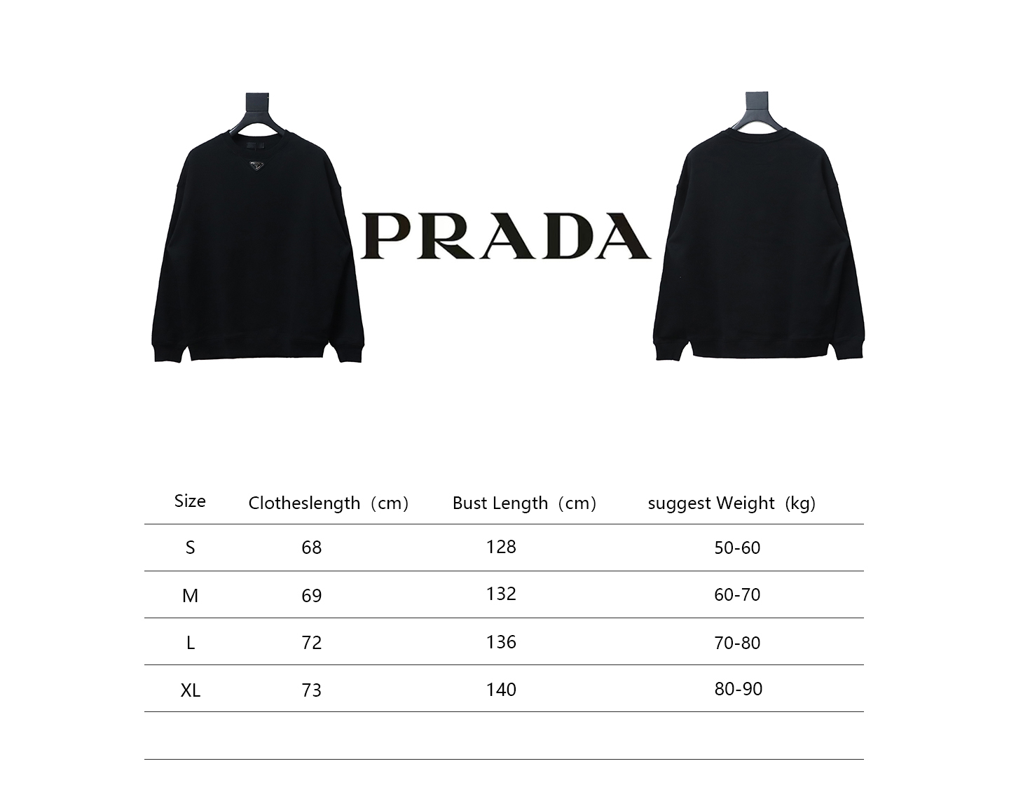 Prada 24ss Round Neck Hoodie With Triangle Logo Black