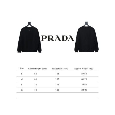 Prada 24ss Round Neck Hoodie With Triangle Logo Black 02