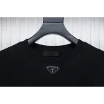 Prada 24ss Round Neck Hoodie With Triangle Logo Black