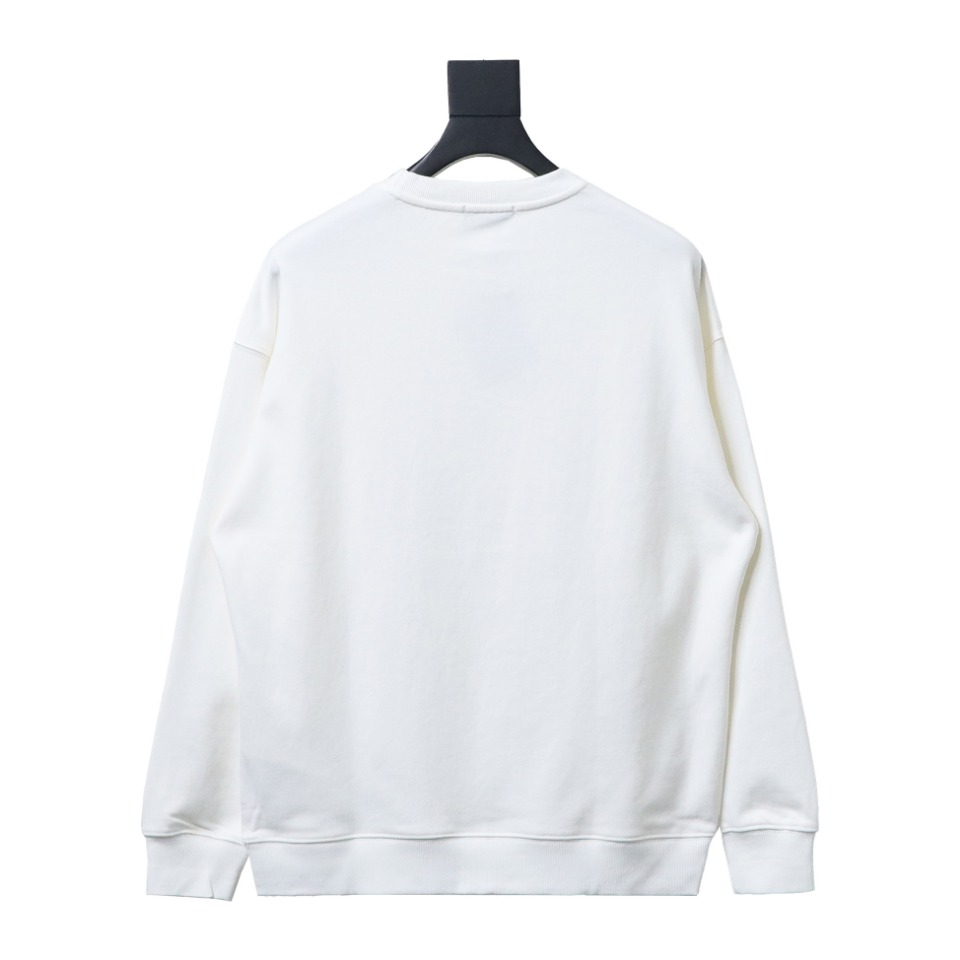 Prada 24ss Round Neck Hoodie With Triangle Logo White