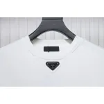 Prada 24ss Round Neck Hoodie With Triangle Logo White
