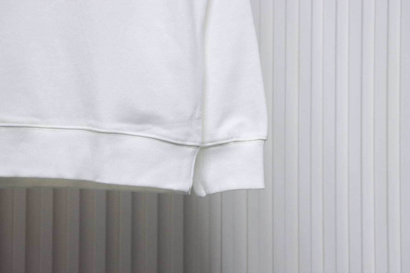 Prada 24ss Round Neck Hoodie With Triangle Logo White