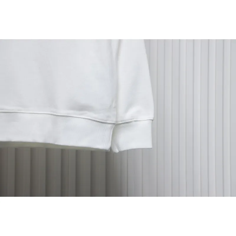 Prada 24ss Round Neck Hoodie With Triangle Logo White