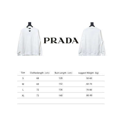 Prada 24ss Round Neck Hoodie With Triangle Logo White 02