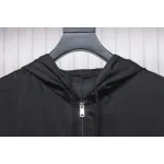 Prada 24SS Silk Web Hem Hooded Jacket Black