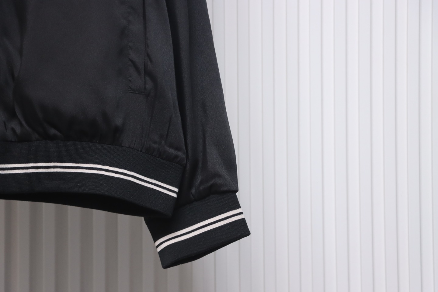 Prada 24SS Silk Web Hem Hooded Jacket Black