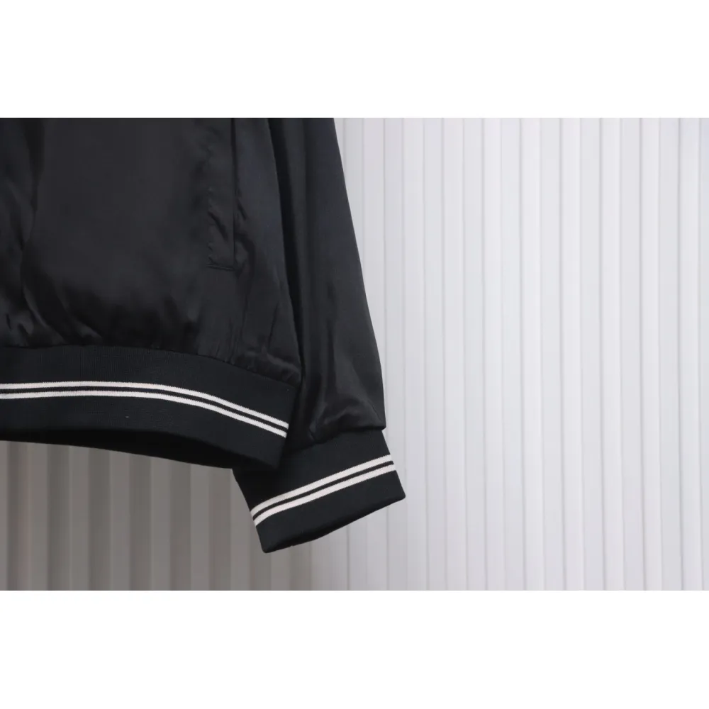 Prada 24SS Silk Web Hem Hooded Jacket Black