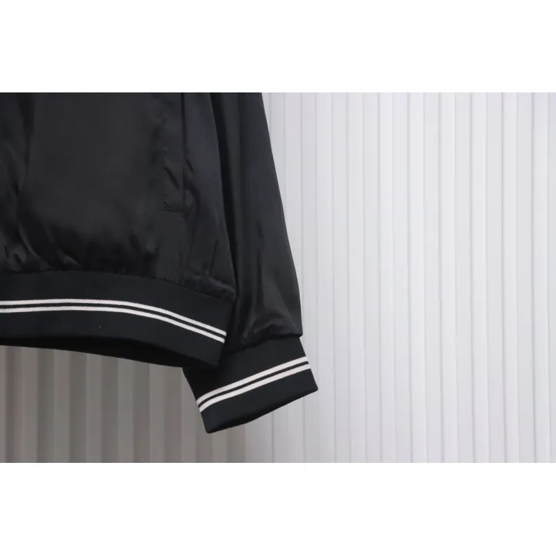 Prada 24SS Silk Web Hem Hooded Jacket Black