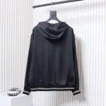 Prada 24SS Silk Web Hem Hooded Jacket Black