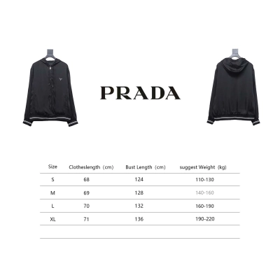 Prada 24SS Silk Web Hem Hooded Jacket Black 02