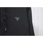 Prada 24SS Silk Web Hem Hooded Jacket Black