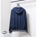 Prada 24SS Silk Web Hem Hooded Jacket Blue