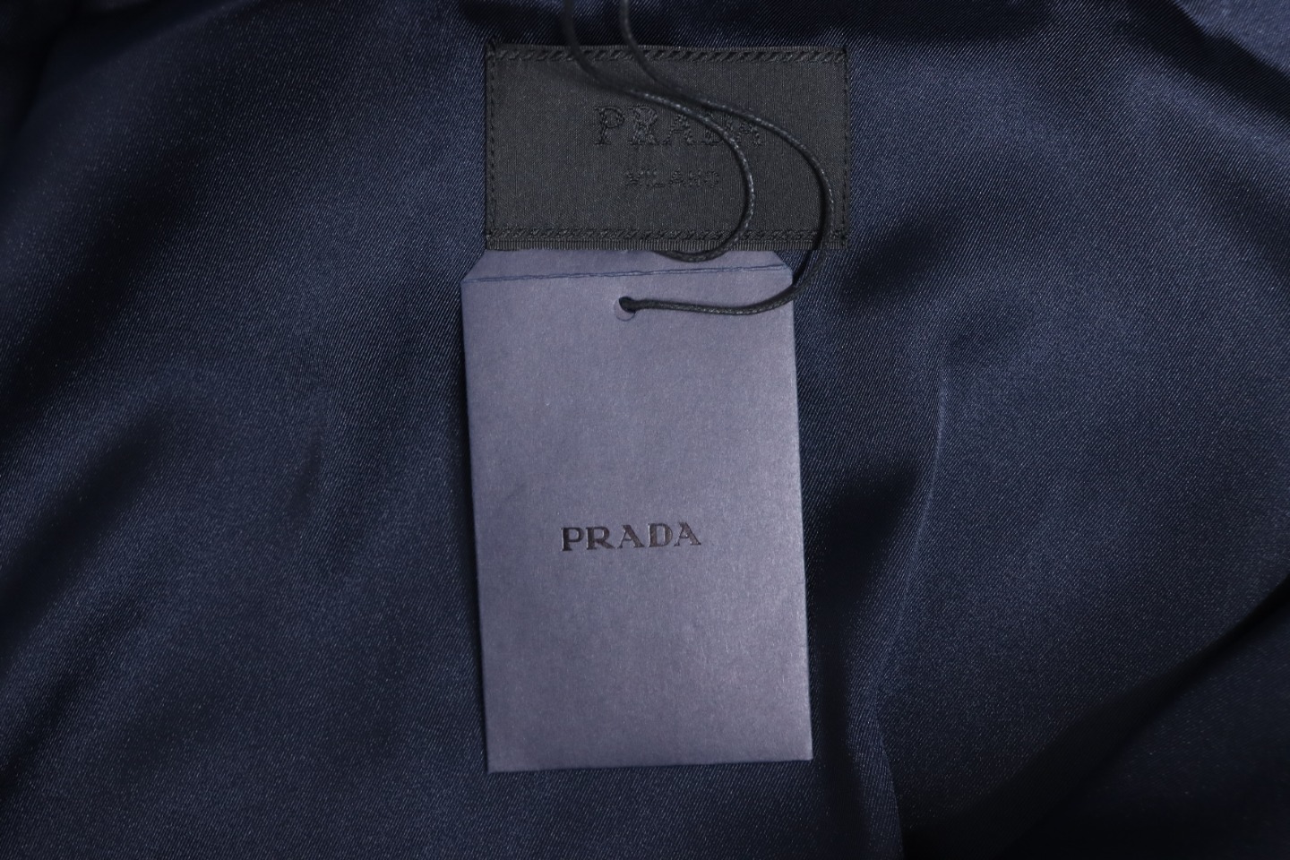 Prada 24SS Silk Web Hem Hooded Jacket Blue