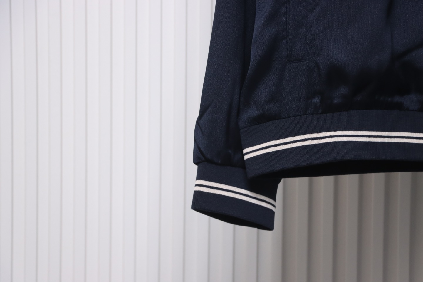 Prada 24SS Silk Web Hem Hooded Jacket Blue