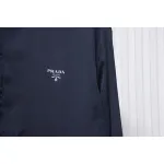 Prada 24SS Silk Web Hem Hooded Jacket Blue