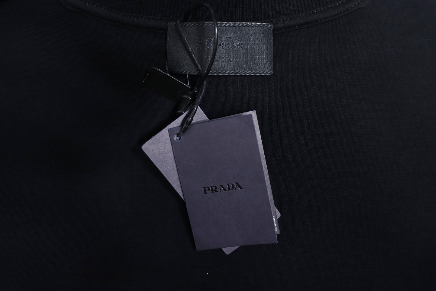 Prada Backpack Crew Neck Hoodie Black
