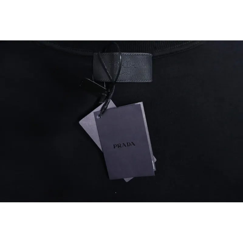 Prada Backpack Crew Neck Hoodie Black