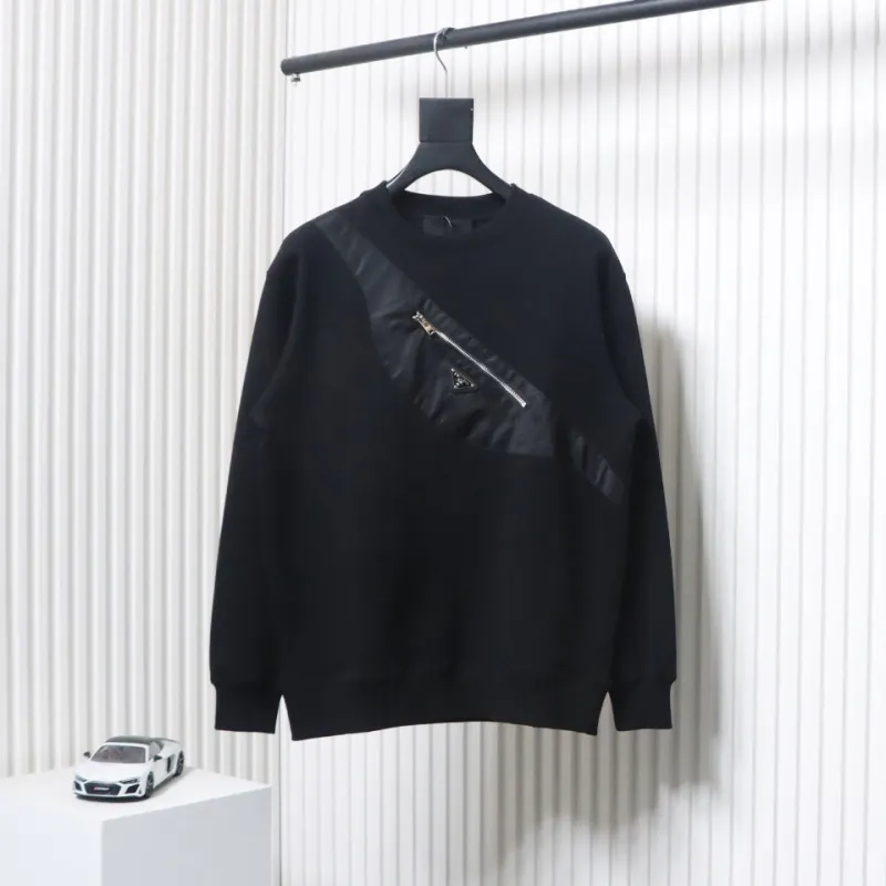 Prada Backpack Crew Neck Hoodie Black