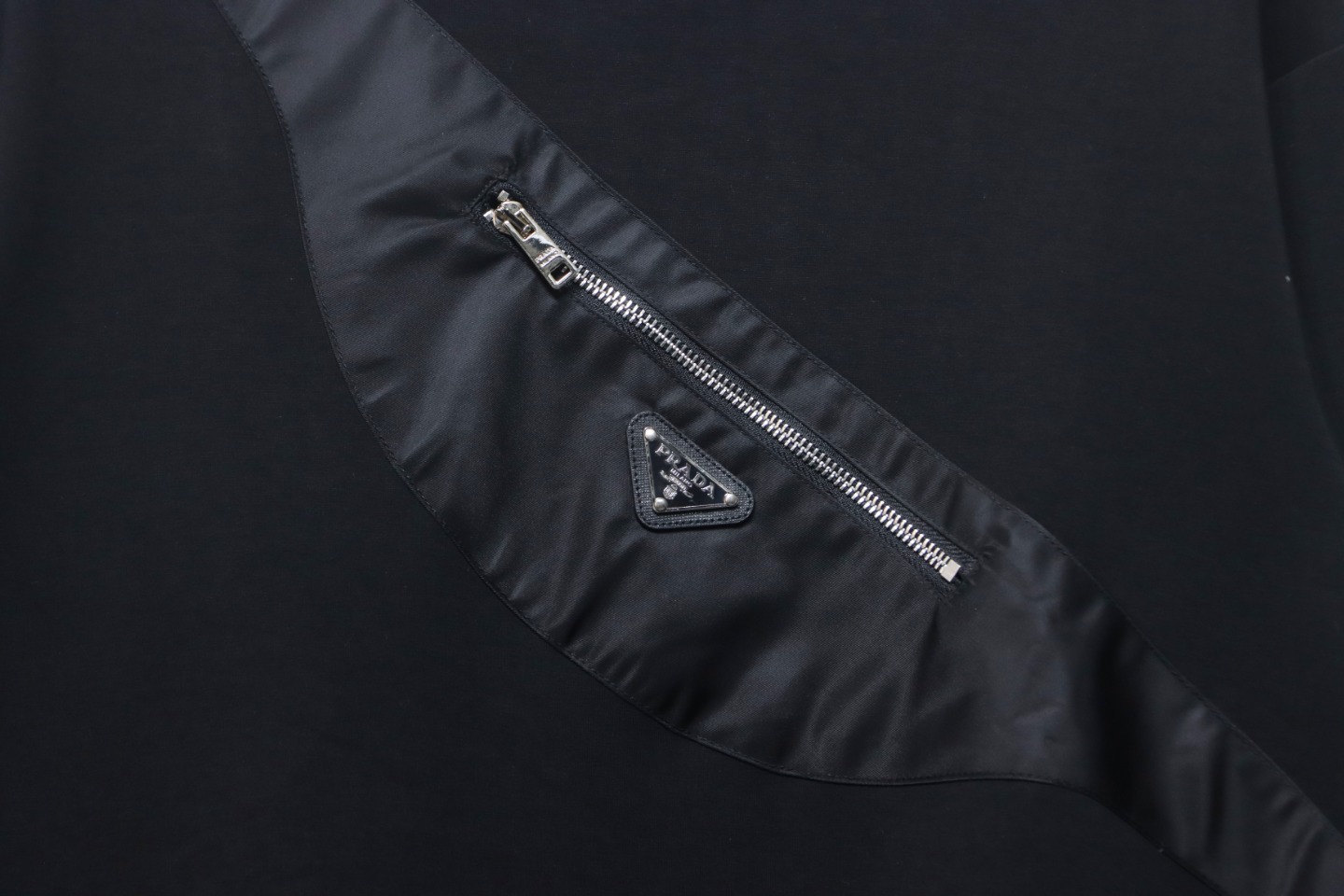 Prada Backpack Crew Neck Hoodie Black