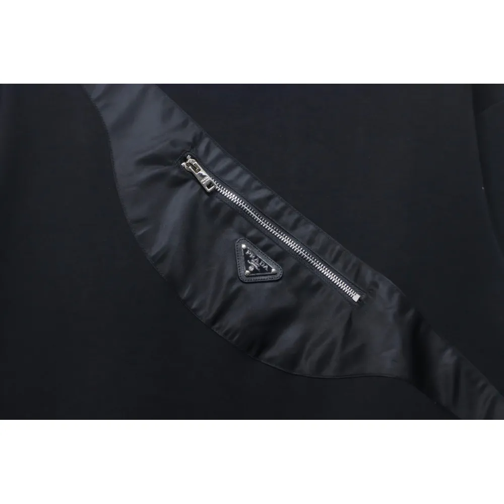 Prada Backpack Crew Neck Hoodie Black