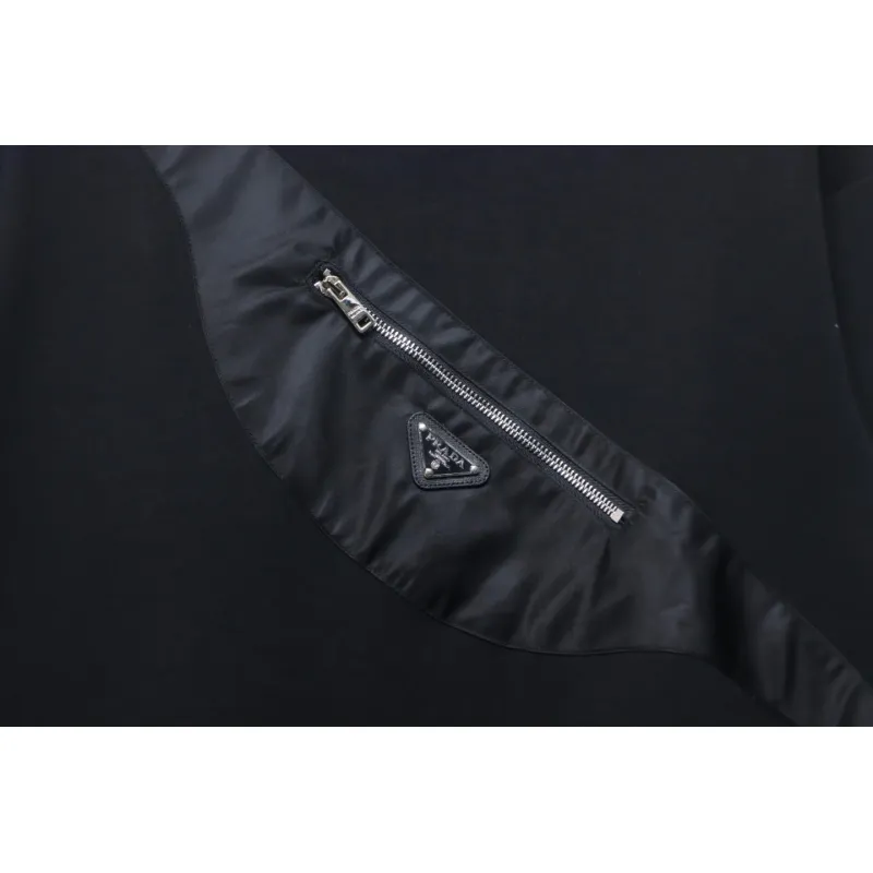 Prada Backpack Crew Neck Hoodie Black