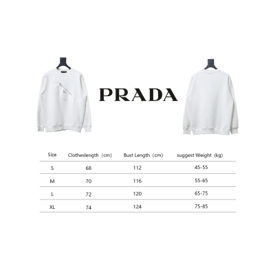 Prada Backpack Crew Neck Hoodie White 02