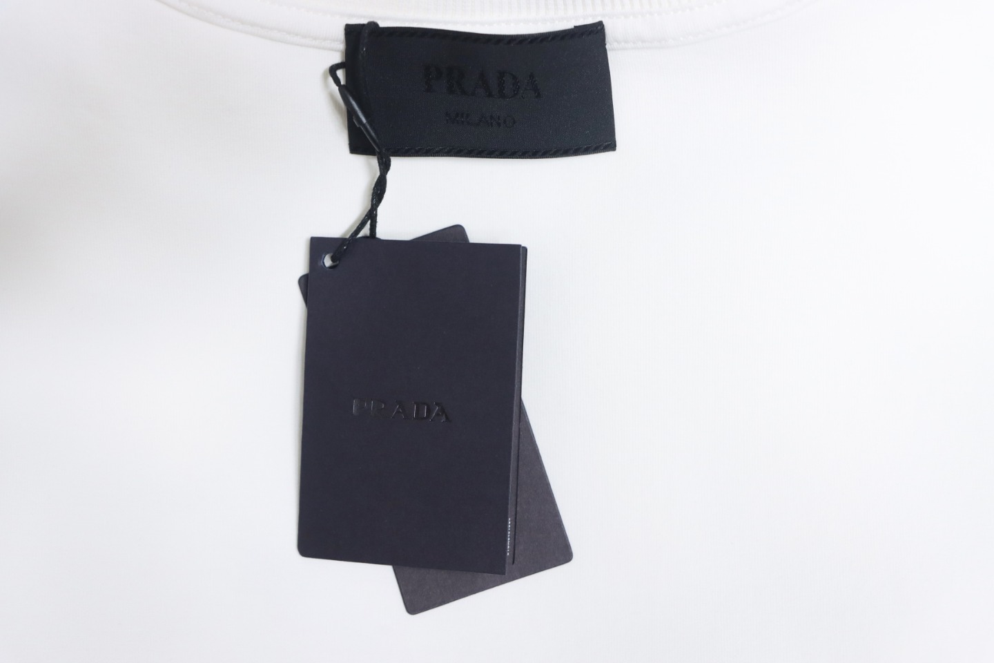 Prada Backpack Crew Neck Hoodie White