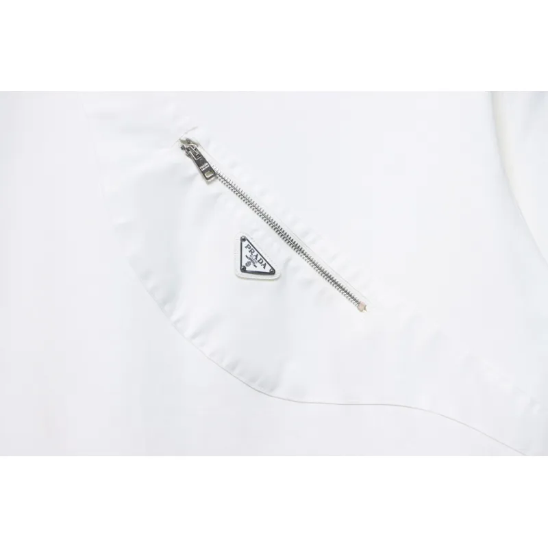 Prada Backpack Crew Neck Hoodie White