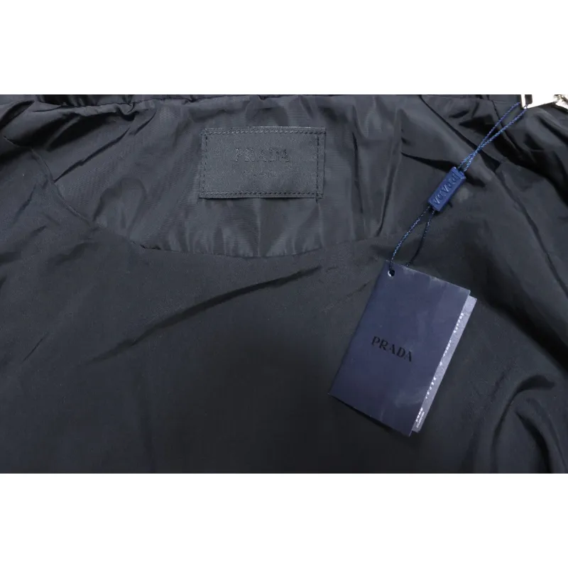 Prada Badge Zip-Up Jacket Black