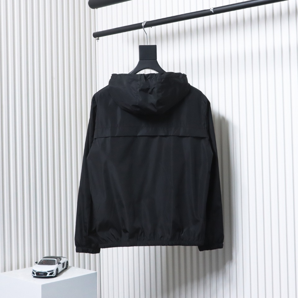 Prada Badge Zip-Up Jacket Black