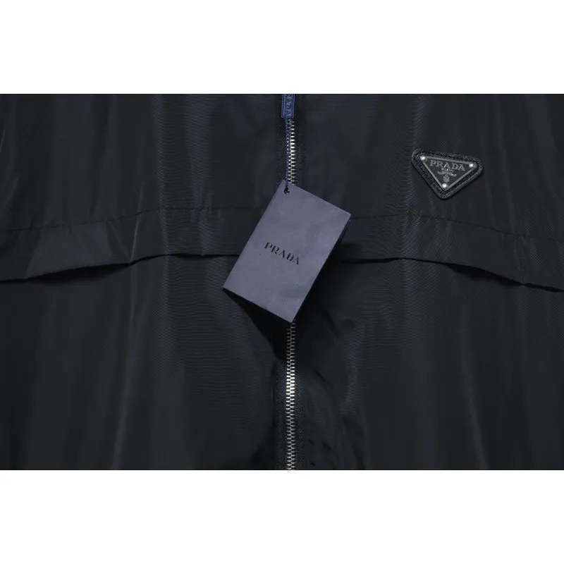 Prada Badge Zip-Up Jacket Black