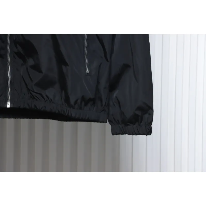 Prada Badge Zip-Up Jacket Black