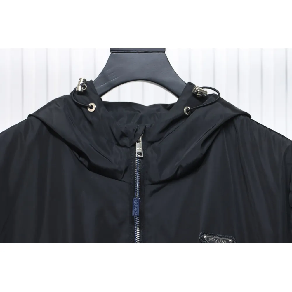 Prada Badge Zip-Up Jacket Black