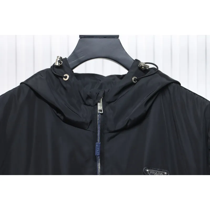 Prada Badge Zip-Up Jacket Black